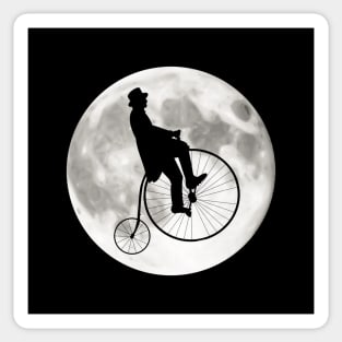 Penny Farthing Moon Sticker